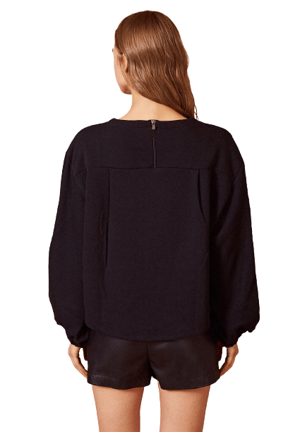 Fermuarlı Siyah Sweatshirt