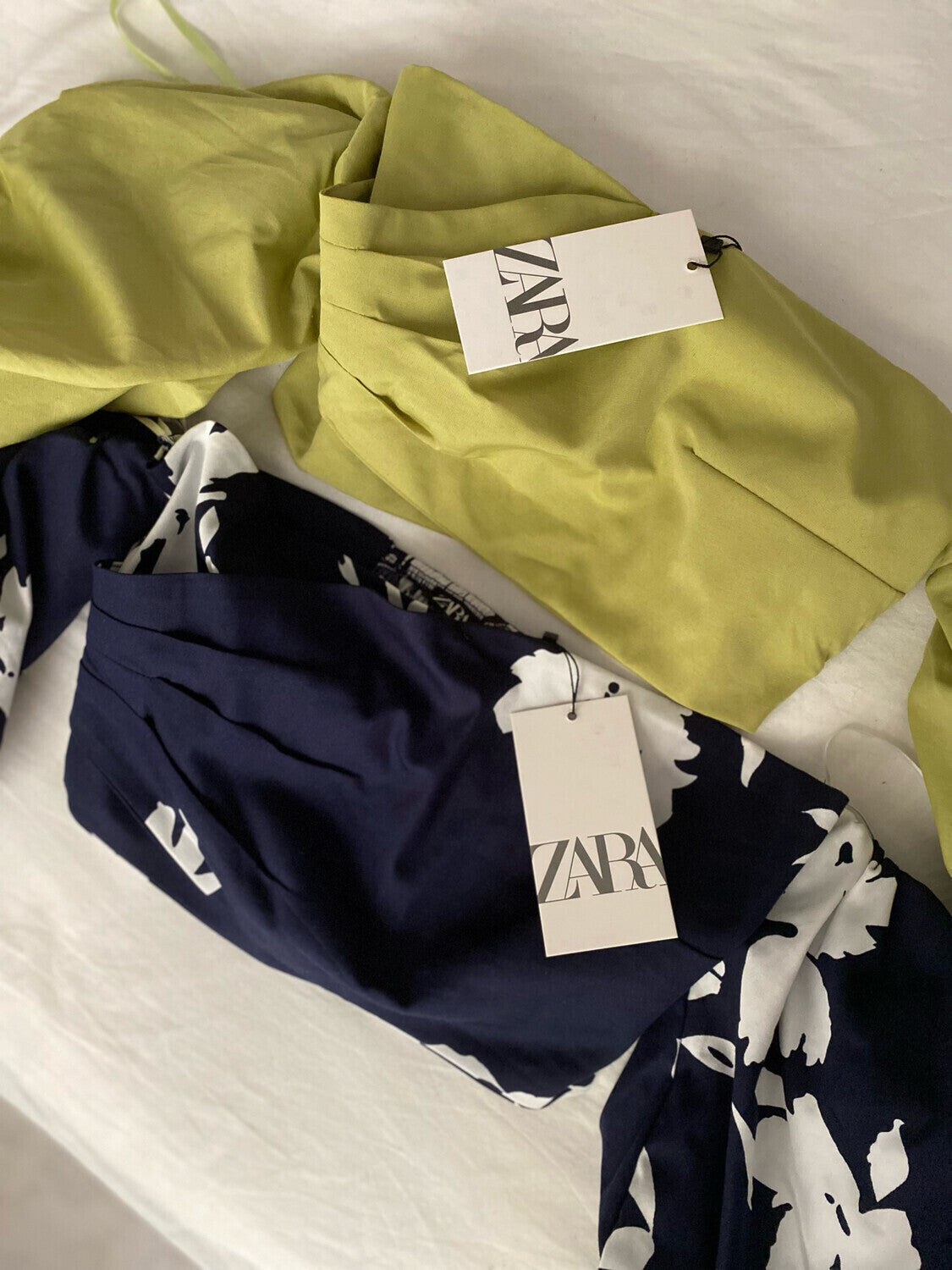 Prenses Balon Kol Crop Mavi Zra