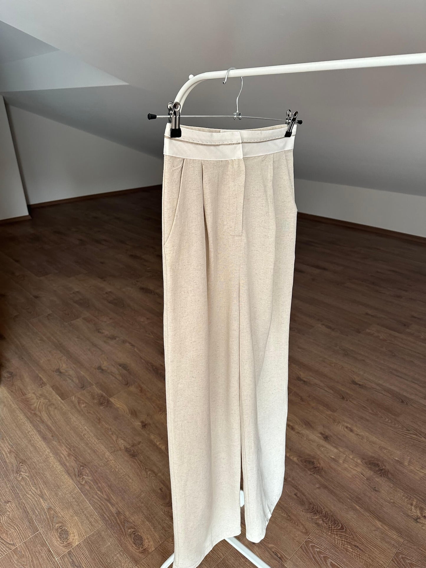 Kemerli Keten Palazzo Pantolon