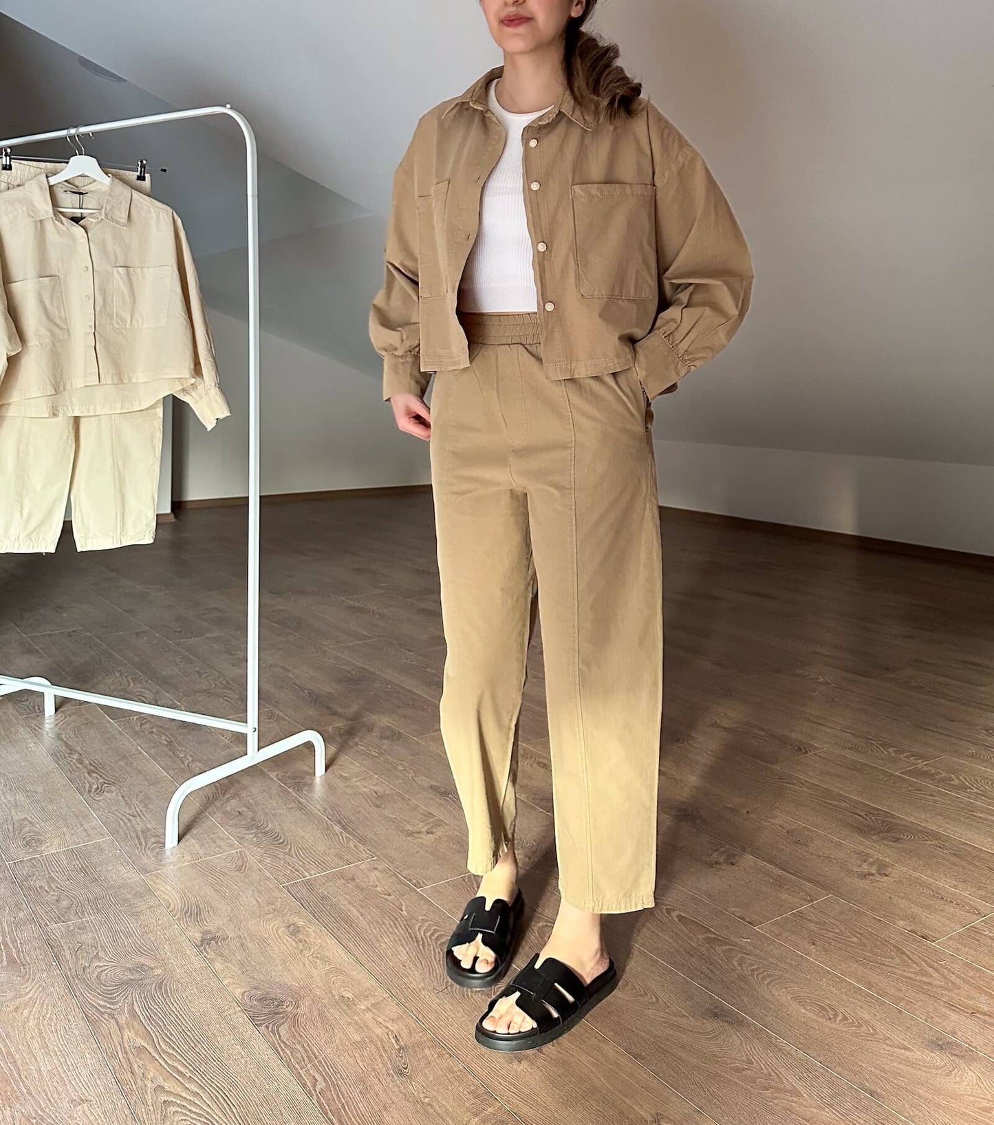 Poplin Takım Camel