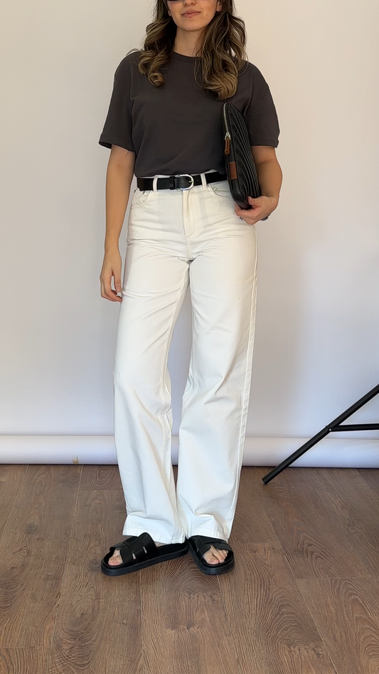Nakd Beyaz Wide Leg Jean